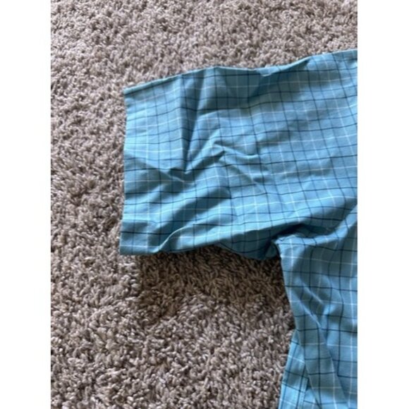 LL Bean Shirt Mens XXL Regular Blue Plaid 100% Cotton Button Up Short Sleeves - Picture 4 of 10